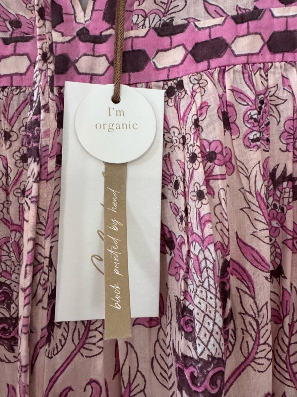 NWT CLEOBELLA Magdalena Vintage Rose Pink Mini Dress Size Small Organic Cotton - Picture 2 of 8